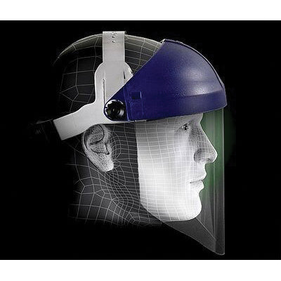 3M Products 82783 H8A Series Ratchet Headgear with Face Shield, Thermoplastic/Polycarbonate, Blue/Cl — view 3