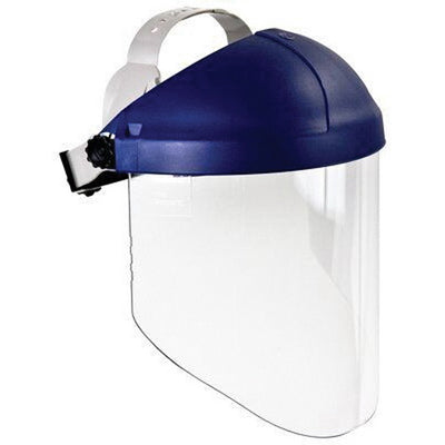 3M 82783 H8A Series Ratchet Headgear with Blue/Clear Polycarbonate Face Shield, Adjustable