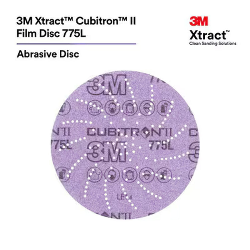 Xtract Cubitron II Film Disc 775L, 80+ 3MIL, 6 in, Die 600LG, 50/Carton, 250