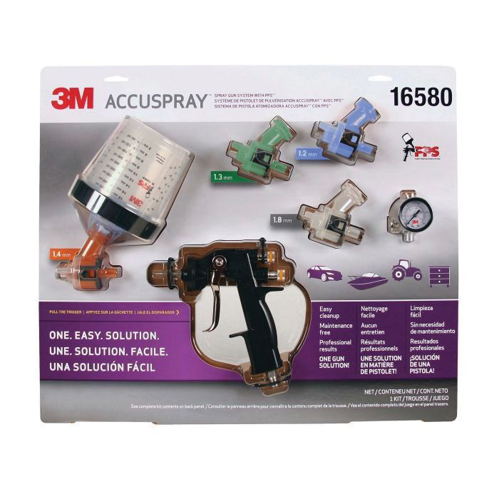 Accuspray 16580 HVLP Spray Gun System ONE with Replaceable Atomizing Heads, 22 oz Mixing Cup and