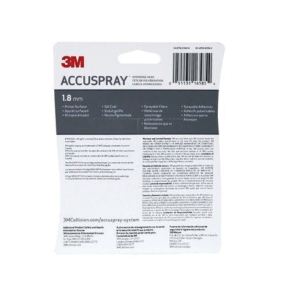 3M Products Accuspray 16585 Atomizing Head, 1.8 mm, Use With: 16580 One Spray Guns, One and PPS Syst