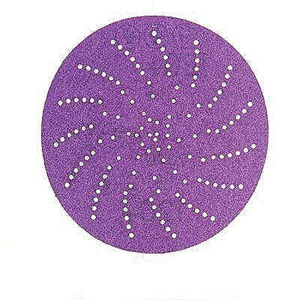 Cubitron™ II 31367 737U Series Multi-Hole Clean Sanding Abrasive Disc, 5 in Dia, 120+ Grit, Hook and Loop, Purple