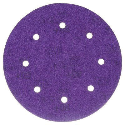 Cubitron II 31376 737U Sanding Abrasive Disc, 8 in Dia, 80+ Grit, Purple, Dry, Hookit Attachment