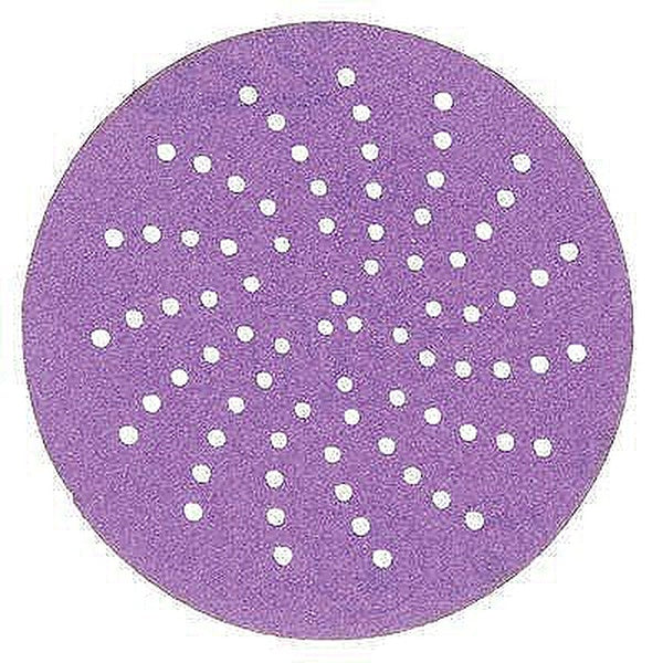 Cubitron™ II 31481 737U Series Multi-Hole Clean Sanding Abrasive Disc, 6 in Dia, 220+ Grit, Hook and Loop, Purple