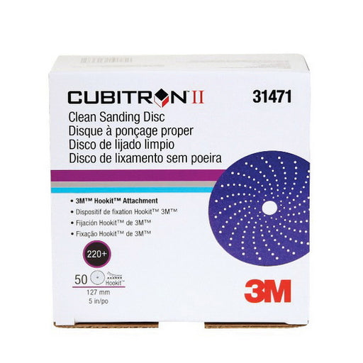 3M Products Cubitron II 31471 737U Series Multi-Hole Clean Sanding Abrasive Disc, 5 in Dia, 220+ Gri