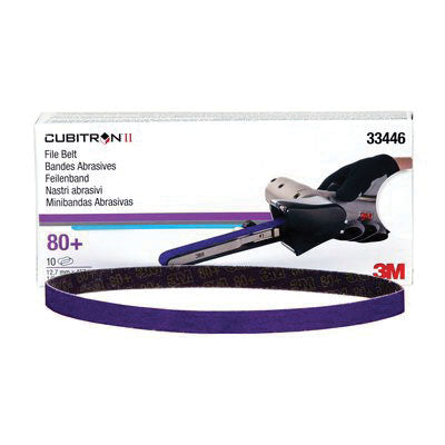 3M Products Cubitron II 33446 File Belt, 1/2 in W x 18 in L, 80 Grit, Purple