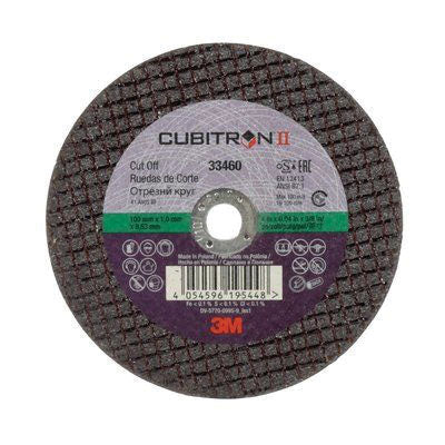 Cubitron II 33460 Type 1 Cut-Off Wheel, 4 in Dia x 1/25 in THK, 3/8 in Center Hole, Cera