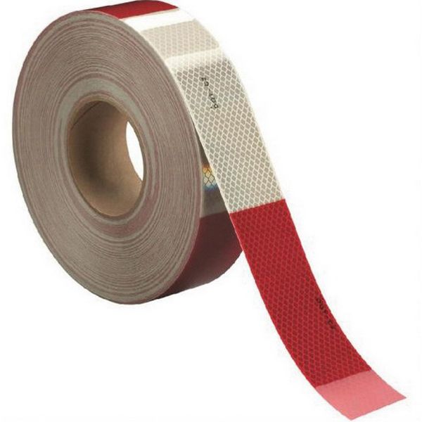 3M Products Diamond Grade 67533 983-32 Series Conspicuity Marking Tape, 150 ft x 2 in, Red/White