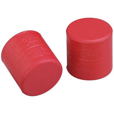 Finesse-It 13441 Regular Hand Sanding Pad, 6.3 in Dia L, PSA Attachment, Rubber — Red