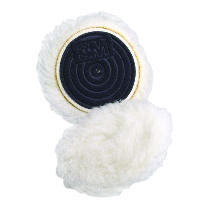Finesse-It 85078 Single Sided Wool Buffing Pad 3 in White Hook-and-Loop