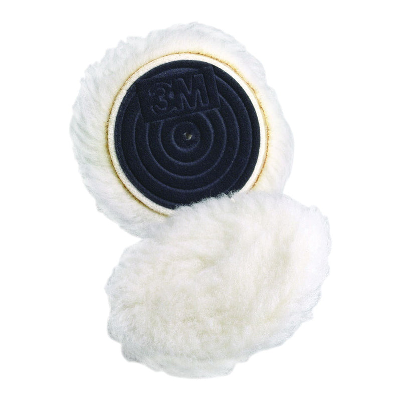 Finesse-It 85078 Single Sided Wool Buffing Pad 3 in White Hook-and-Loop