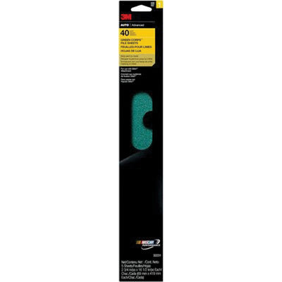 Green Corps 32231 40 Grit Coated File Sheet 2-3/4 in x 16-1/2 in