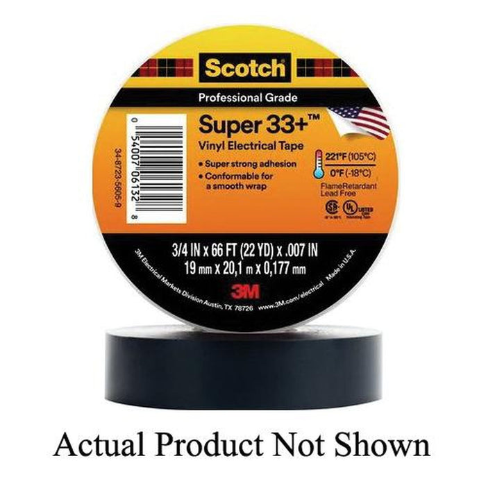 3M Products Scotch Super 33+ Vinyl Electrical Tape, 3/4 in x 44 ft, Black, 10 rolls/carton, — view 2