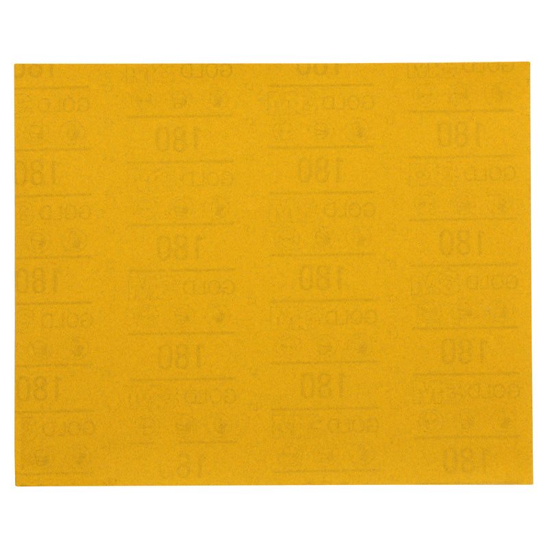 Gold Abrasive Sheet 12545, 180, 9 in x 11 in (229 mm x 280 mm), 50 pcs/Pack,