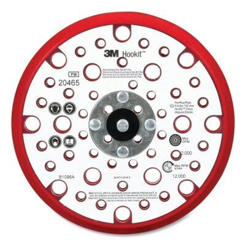 6" - Back Up Pad - 53 Holes -Red Foam