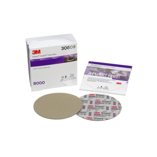 3M Products Trizact 30809 Foam Disc Kit, 6 in Dia, 8000 Grit, Hook and Loop