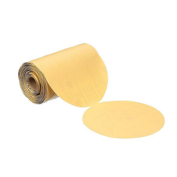 3M™ 49917 216U Series Abrasive Disc Roll, 6 in Dia, P150 Grit, PSA, Gold