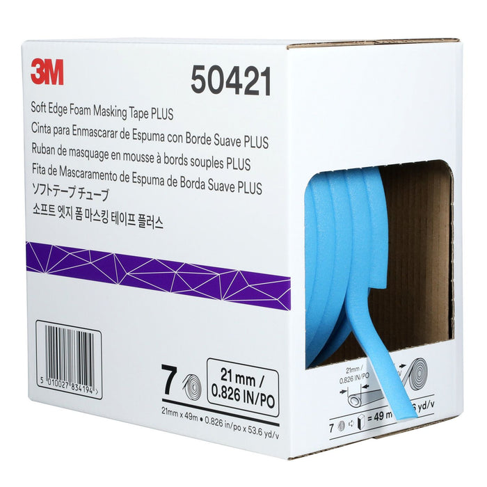 3M Products Soft Edge Foam Masking Tape PLUS, 50421, 21 mm x 49 m, 1 Roll/CS — view 2