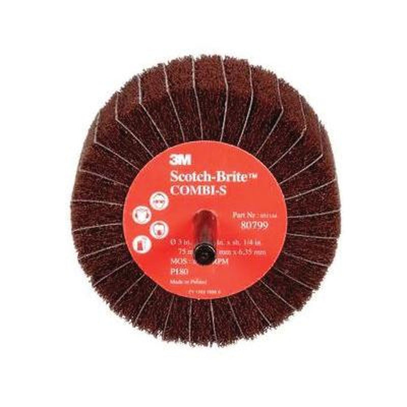 80678 Scotch-Brite Flap Wheel 3 in x 1-3/4 in face P120 Grit - for surface finishing