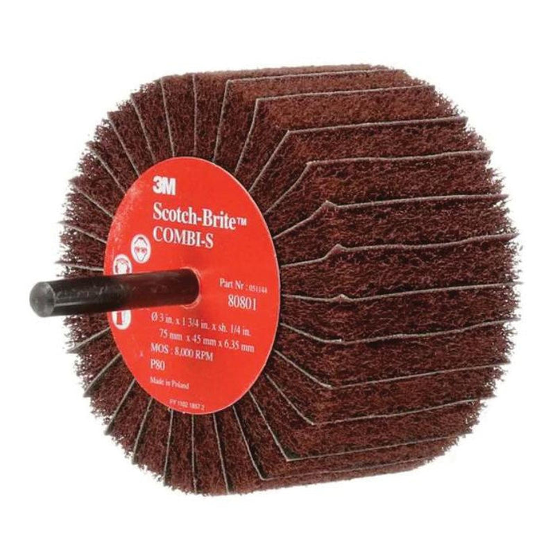 Scotch-Brite Combi-S Wheel 80801 3 in Dia 1-3/4 in Face 1/4 in Shaft
