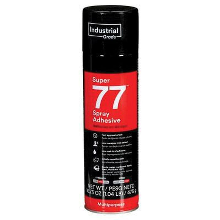 3M Products Super 77 Multipurpose Spray Adhesive, Clear, 16 fl oz Can (Net Wt 13.44 oz),