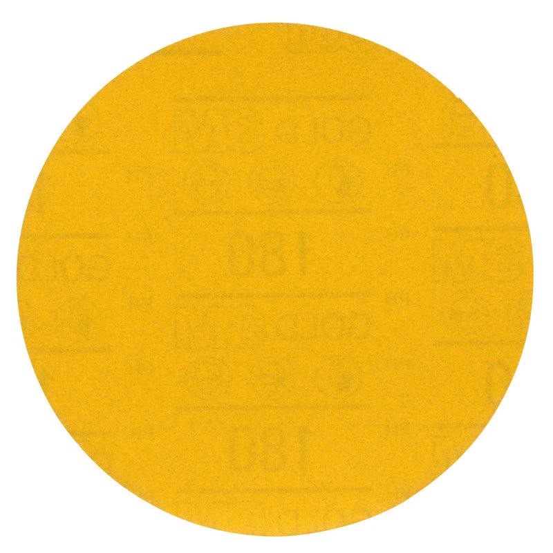 Hookit Gold Abrasive Disc 09254, 180, 6 in (150 mm), No Hole, 50 pcs/BX, 4 BX