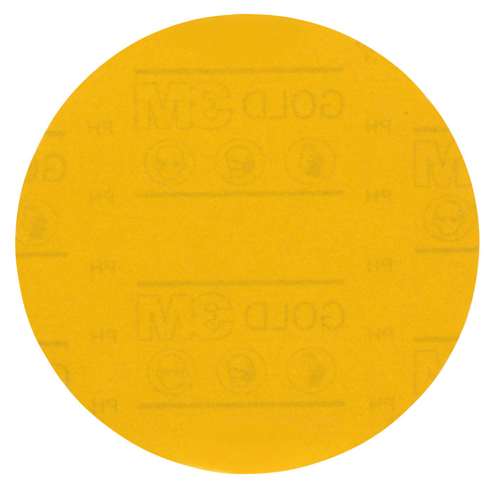 3M Hookit Gold Abrasive Disc 09259, 500, 6 in (150 mm), No Hole, 50 pcs/BX, 4 BX