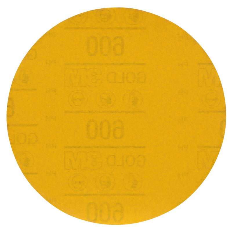 Hookit Gold Abrasive Disc 09260, 600, 6 in (150 mm), No Hole, 50 pcs/BX, 4 BX