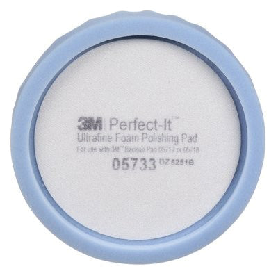 3M Products Perfect-It 05733 Single Sided Ultrafine Polishing Pad, 8 in Dia, Hook and Loop Attachmen