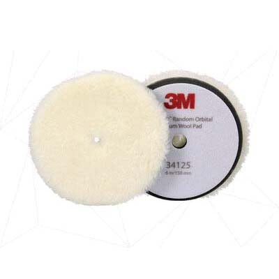 Perfect-It 34125 Random Orbital Compounding Pad 6 in Medium Wool White Hook-and-Loop