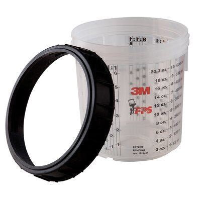 3M Standard Hard Cup and Collar 16001 - 650 mL set for flexible liner in legacy paint preparation