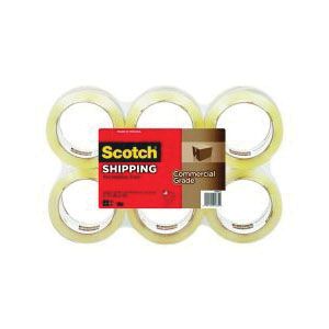 Scotch 3750-6 Commercial Grade Packing Tape, 60 yd x 1.88 in, 3.1 mil THK, Clear