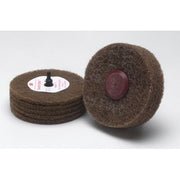 3M Products Scotch-Brite 07410 Non-Woven Rivet Cleaning Disc, 4 in Dia, Medium Grade, 6000 rpm, Brow
