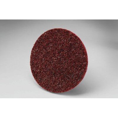 Scotch-Brite 7483 No-Hole Conditioning Disc 4 in Medium Aluminum Oxide, Maroon, Roloc™ TR