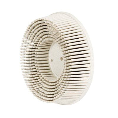 Scotch-Brite 7529 3 in Dia 120 Grit Aluminum Oxide Straight Bristle Disc, White