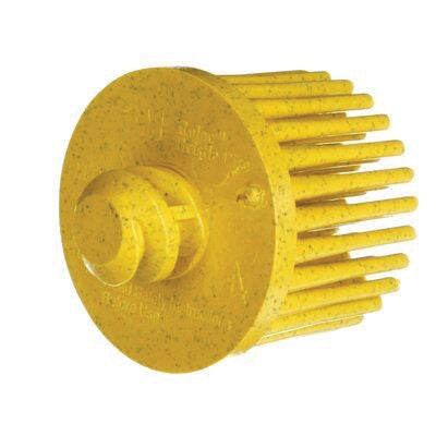 3M Products Scotch-Brite 07531 Straight Bristle Disc, 1 in Dia, 80 Grit, Aluminum Oxide — Yellow