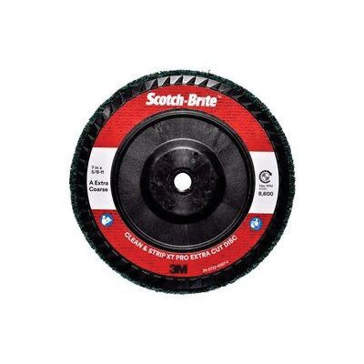 Scotch-Brite 21055 XT Pro Series 7 in Extra Coarse Clean and Strip Disc, 8600 rpm, Green