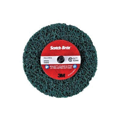 3M Products Scotch-Brite 21555 XC-DR+ Series Clean and Strip Disc, 4 in Dia, Extra Coarse Grade, 120