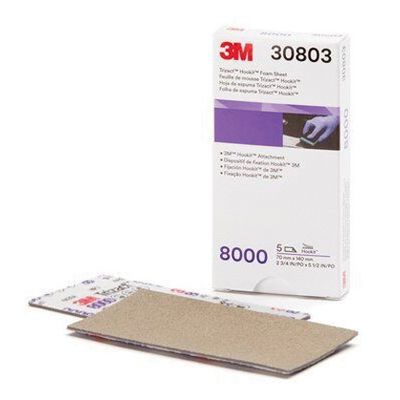3M Products Trizact 30803 Sanding Sheet, 70 mm W x 140 mm L, 8000 Grit, Fine Grade, Silicon Carbide
