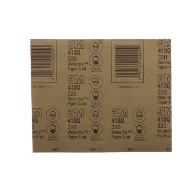 3M Wetordry Tri-M-Ite 02003 413Q Series Abrasive Sheet, 9 in W x 11 in L, 360 Grit, Medium Grade, Bl — view 3