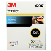 3M Products Wetordry Tri-M-Ite 02007 413Q Series Abrasive Sheet, 9 in W x 11 in L, 220 Grit, Medium — view 2