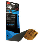 3M Products Wetordry 03020 Sandpaper, 3-2/3 in W x 9 in L, 600 Grit, Silicon Carbide Abrasive, Black — view 2