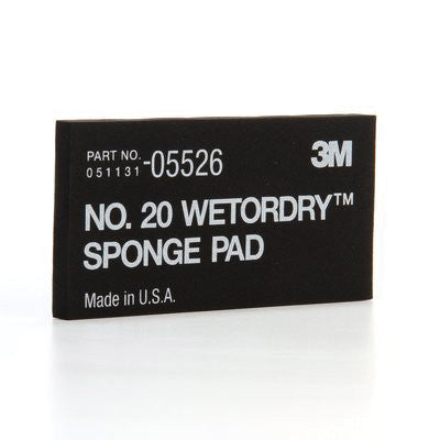 3M Products Wetordry 05526 Sponge Pad, 5-1/2 in L x 2-3/4 in W — Black