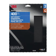 3M Products Wetordry 32038 Sandpaper, 9 in W x 11 in L, 400 Grit, Aluminum Oxide Abrasive, Black, We — view 3