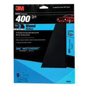 3M Products Wetordry 32038 Sandpaper, 9 in W x 11 in L, 400 Grit, Aluminum Oxide Abrasive, Black, We