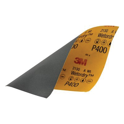 3M Products Wetordry 32038 Sandpaper, 9 in W x 11 in L, 400 Grit, Aluminum Oxide Abrasive, Black, We — view 2