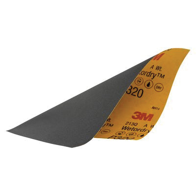 3M Products Wetordry 32040 Sandpaper, 9 in W x 11 in L, 320 Grit, Black, Wet/Dry — view 3
