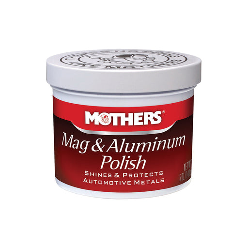 Mothers 05100 Mag and Aluminum Polish, 5 oz Jar, Shine, White, Solid