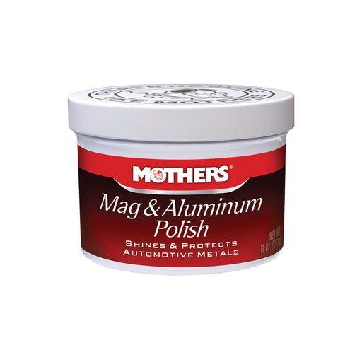 Mothers 05101 Mag and Aluminum Polish, 10 oz Jar, Shine, White, Solid