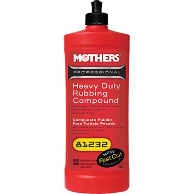 Mothers Professional 81232 Heavy Duty Rubbing Compound, 32 oz Can, White, Liquid